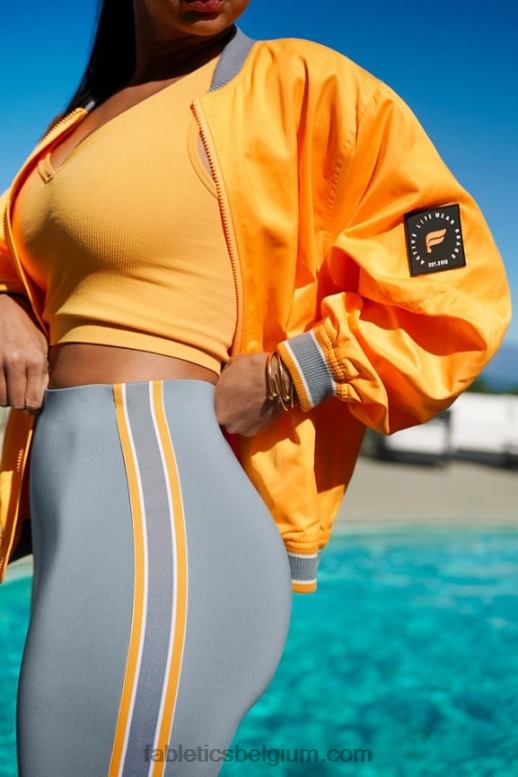 woestijnzon/regenwolk vrouwen satijnen bomberjack Fabletics LH20J2766