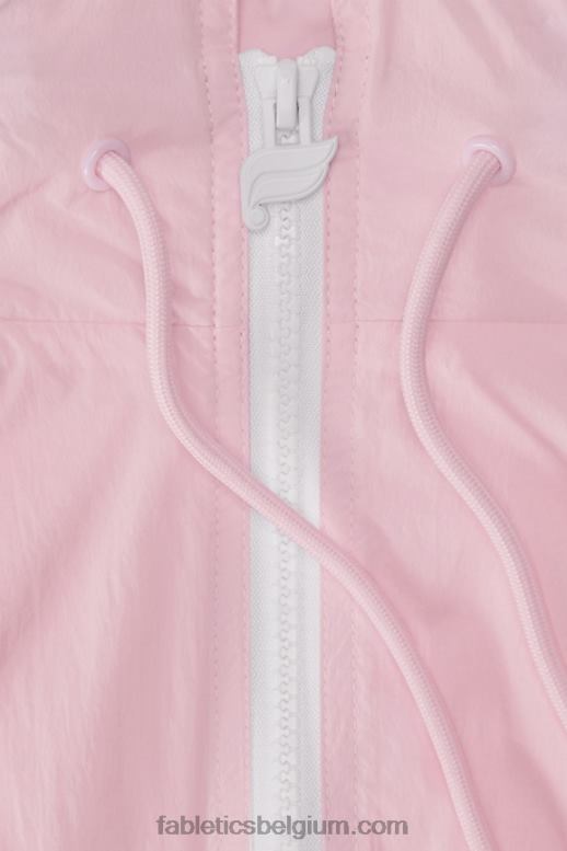 zachtroze/klassiek wit vrouwen nylon trainingsjack Fabletics LH20J2752