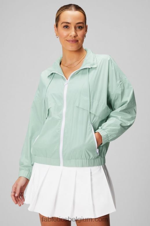 zoutnevel/klassiek wit vrouwen nylon trainingsjack Fabletics LH20J2751