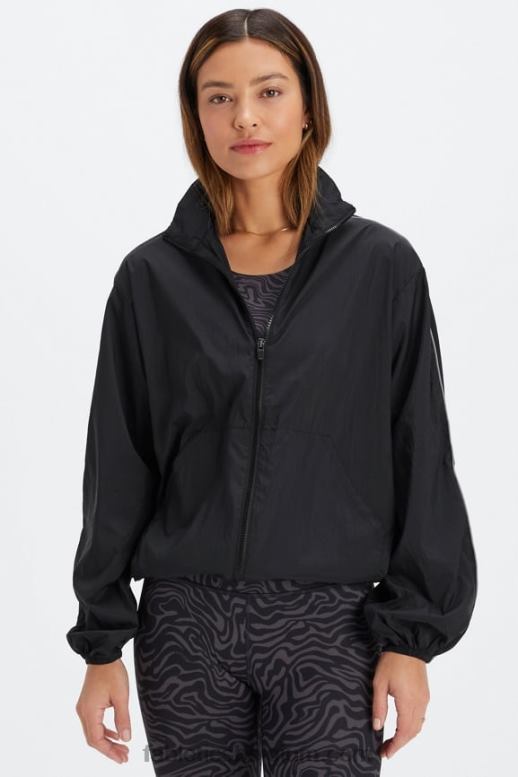 zwart/reflecterend zilver vrouwen oversized vlieggewicht windjack Fabletics LH20J2740