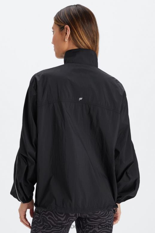 zwart/reflecterend zilver vrouwen oversized vlieggewicht windjack Fabletics LH20J2740