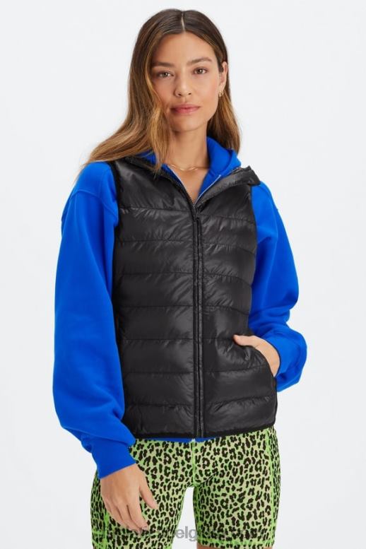 zwart/tin gemarmerde zebra vrouwen elliot puffervest Fabletics LH20J2796