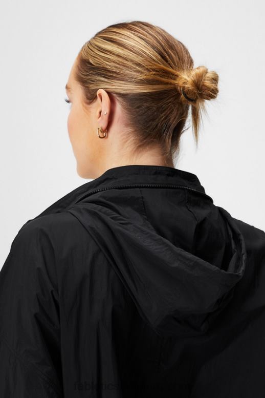 zwart vrouwen nylon trainingsjack Fabletics LH20J2750