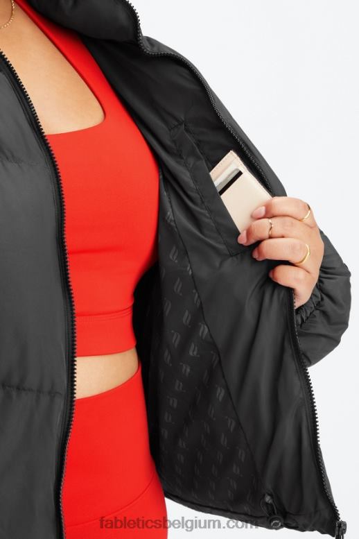 zwarte logovoering vrouwen dwalen bijgesneden kogelvis Fabletics LH20J2777
