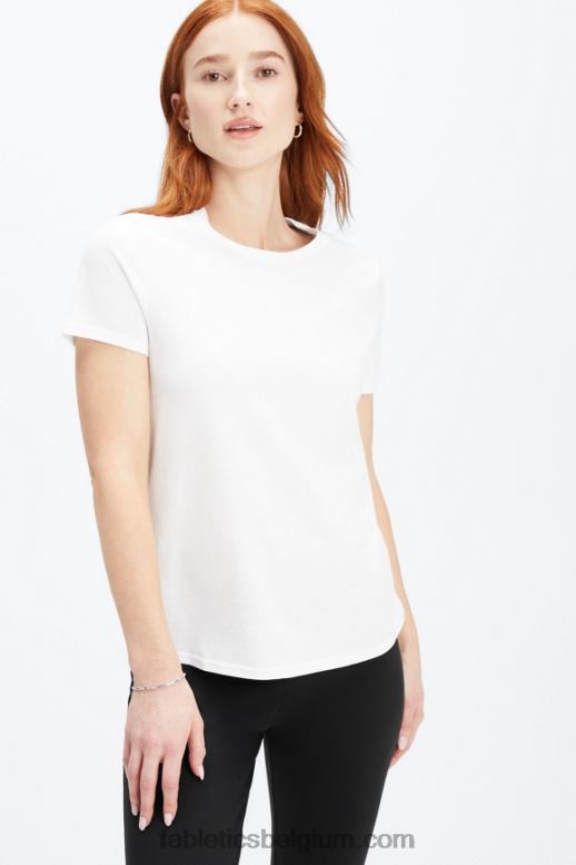 Helder wit vrouwen T-shirt van 100% katoenen jersey Fabletics LH20J1994