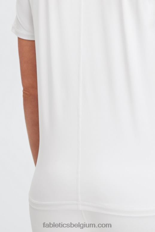 Helder wit vrouwen phoenix lite top met korte mouwen Fabletics LH20J1981
