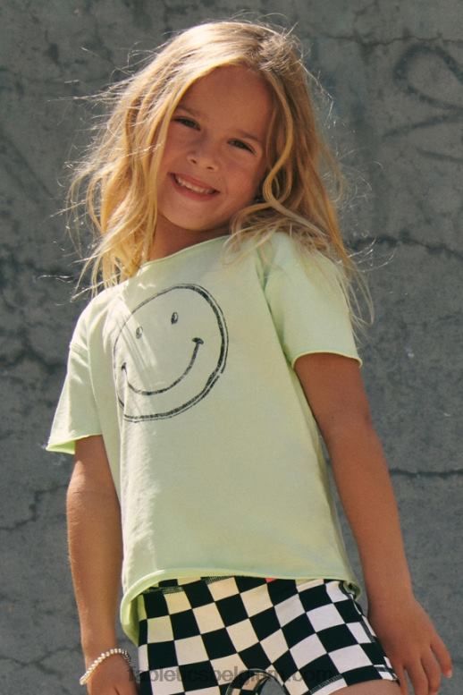 aloë/zwart vrouwen mini aliah vintage T-shirt met korte mouwen Fabletics LH20J2026