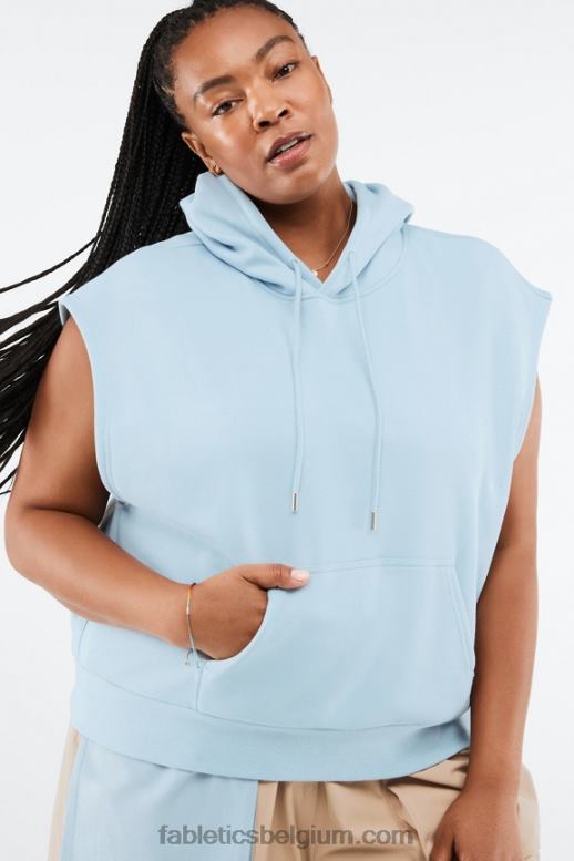 blauwe steen vrouwen angela mouwloze pullover hoodie Fabletics LH20J2082