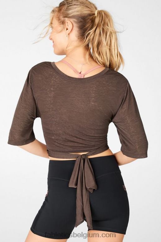 cacao vrouwen Ryan T-shirt met korte mouwen Fabletics LH20J2061