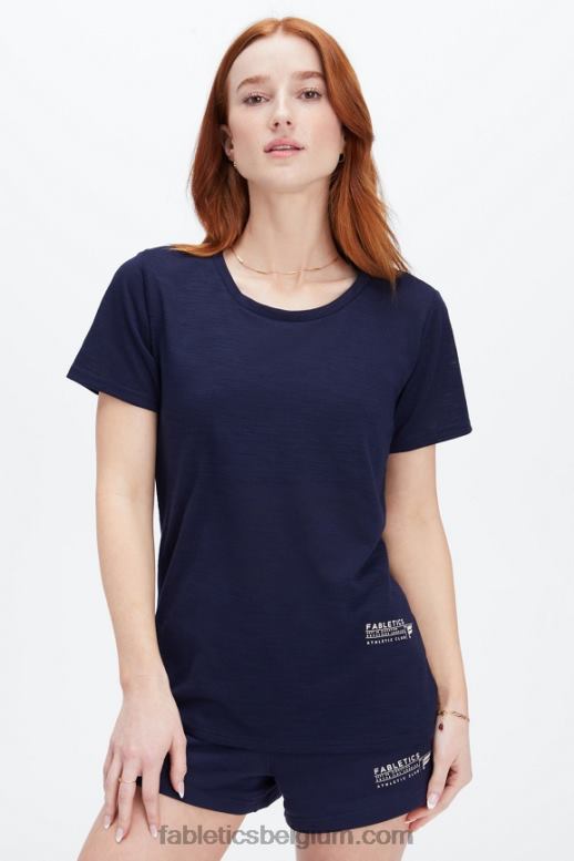 diepe marine/atletische club vrouwen klassiek T-shirt Fabletics LH20J2021