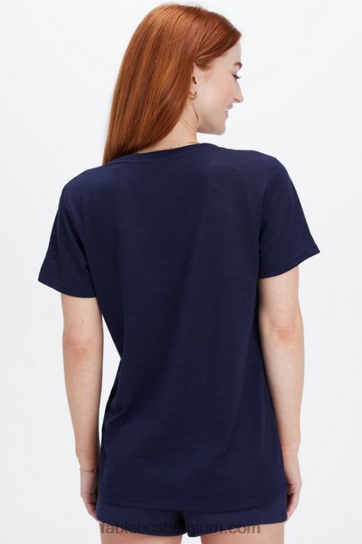 diepe marine/atletische club vrouwen klassiek T-shirt Fabletics LH20J2021