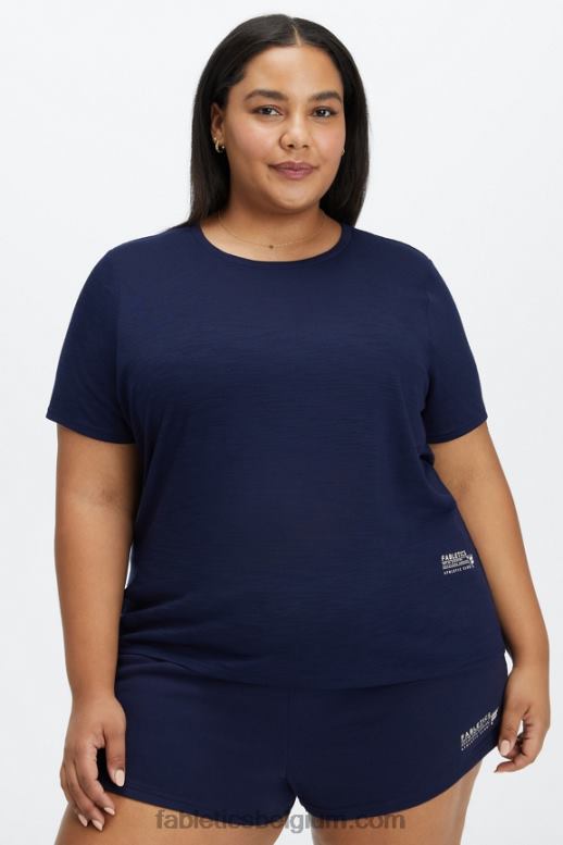 diepe marine/atletische club vrouwen klassiek T-shirt Fabletics LH20J2022