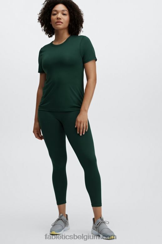 donker grenen vrouwen phoenix lite top met korte mouwen Fabletics LH20J1985