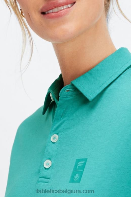 donkere wintertaling vrouwen universele tennis boxy polo met korte mouwen Fabletics LH20J2007
