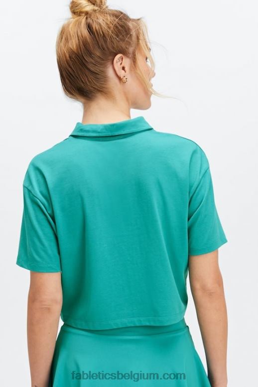 donkere wintertaling vrouwen universele tennis boxy polo met korte mouwen Fabletics LH20J2007