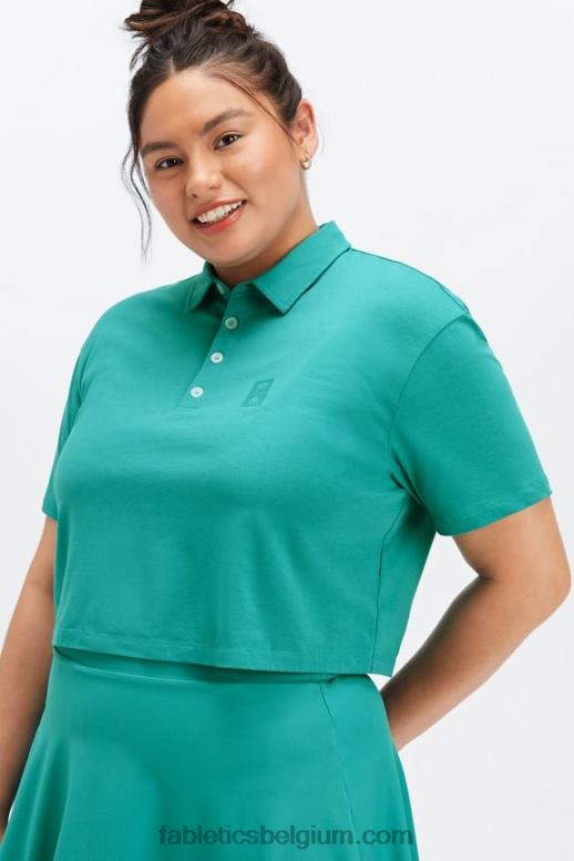 donkere wintertaling vrouwen universele tennis boxy polo met korte mouwen Fabletics LH20J2008