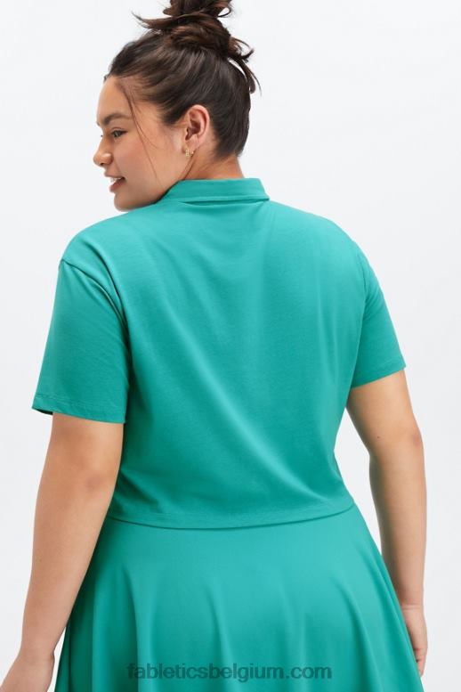 donkere wintertaling vrouwen universele tennis boxy polo met korte mouwen Fabletics LH20J2008