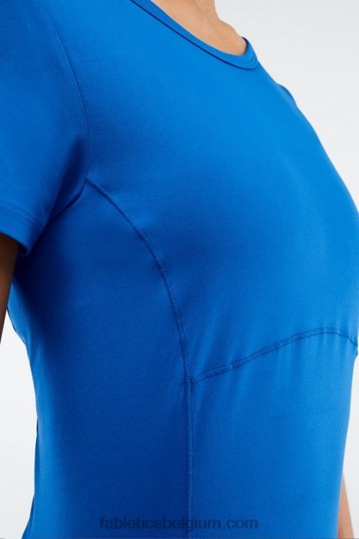 elektrisch blauw vrouwen feniks top met korte mouwen Fabletics LH20J2047