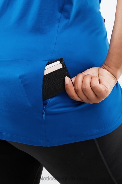 elektrisch blauw vrouwen feniks top met korte mouwen Fabletics LH20J2048