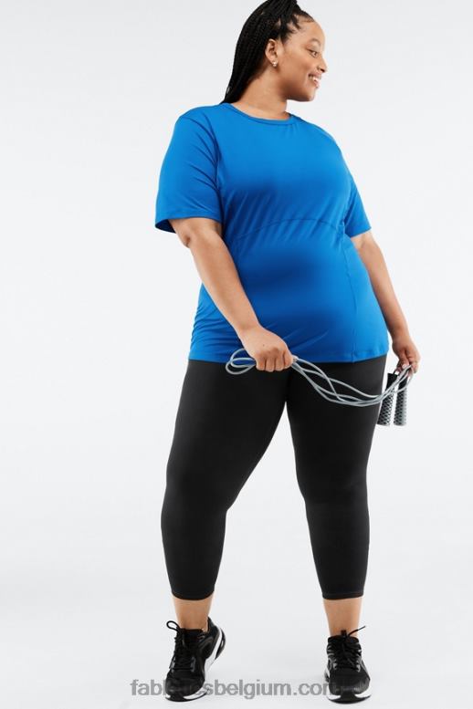 elektrisch blauw vrouwen feniks top met korte mouwen Fabletics LH20J2048