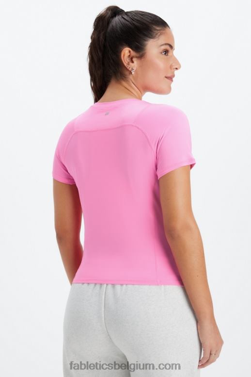 elektrische roos vrouwen phoenix lite top met korte mouwen Fabletics LH20J1990