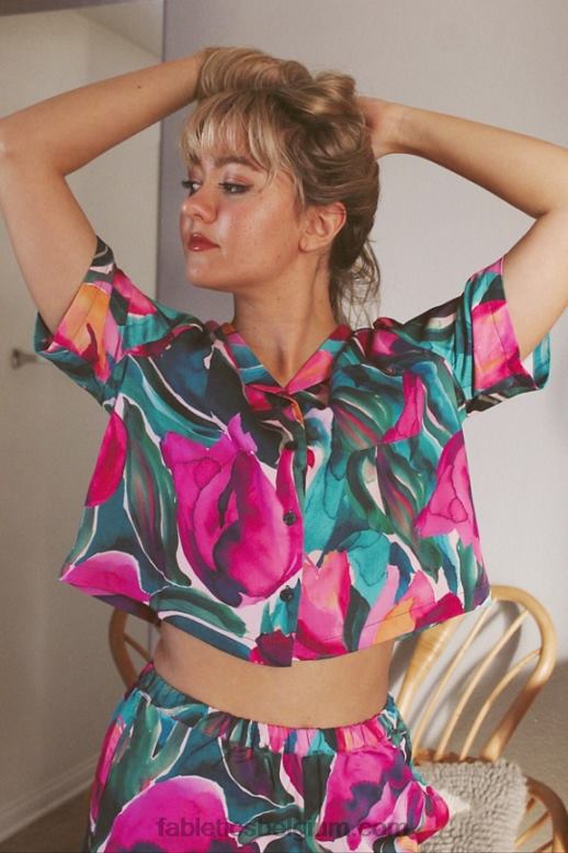 geschilderde tulpen vrouwen slaapknop ingedrukt Fabletics LH20J2033