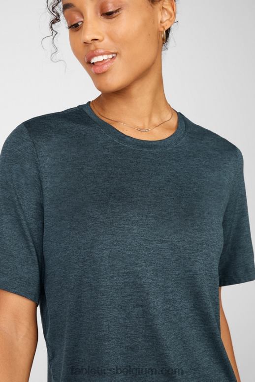 hemels blauw vrouwen droog flex lang T-shirt Fabletics LH20J2043