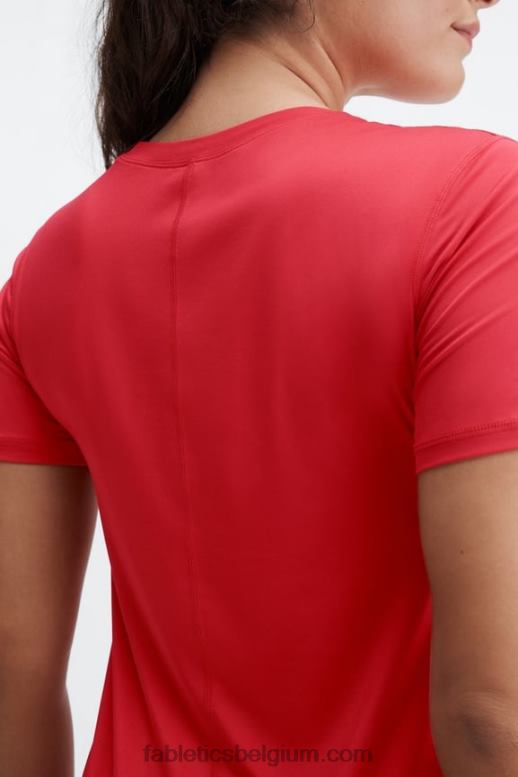 hoog rood vrouwen phoenix lite top met korte mouwen Fabletics LH20J1978