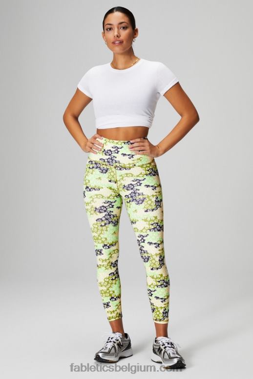 klassiek wit/mineraalgrijs vrouwen T-shirt van 100% katoenen jersey Fabletics LH20J1991