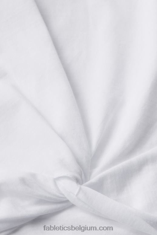 klassiek wit vrouwen T-shirt van 100% katoen met gedraaide voorkant Fabletics LH20J1945