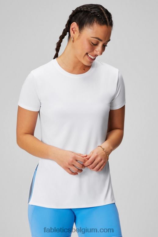 klassiek wit vrouwen dry-flex tuniek met korte mouwen Fabletics LH20J1972