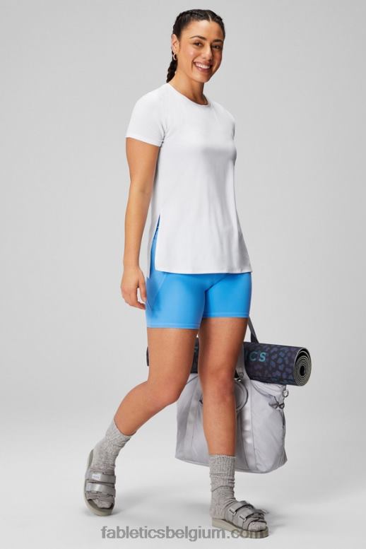 klassiek wit vrouwen dry-flex tuniek met korte mouwen Fabletics LH20J1972