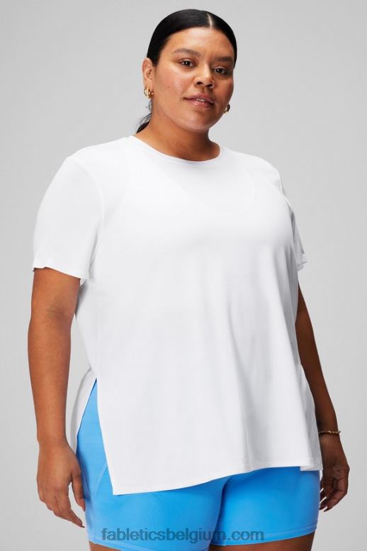 klassiek wit vrouwen dry-flex tuniek met korte mouwen Fabletics LH20J1973