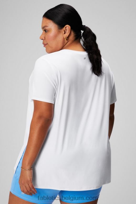 klassiek wit vrouwen dry-flex tuniek met korte mouwen Fabletics LH20J1973
