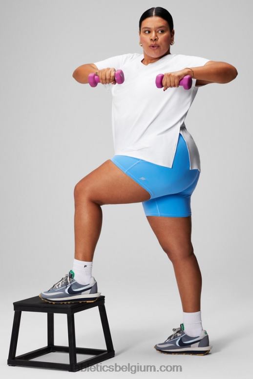 klassiek wit vrouwen dry-flex tuniek met korte mouwen Fabletics LH20J1973