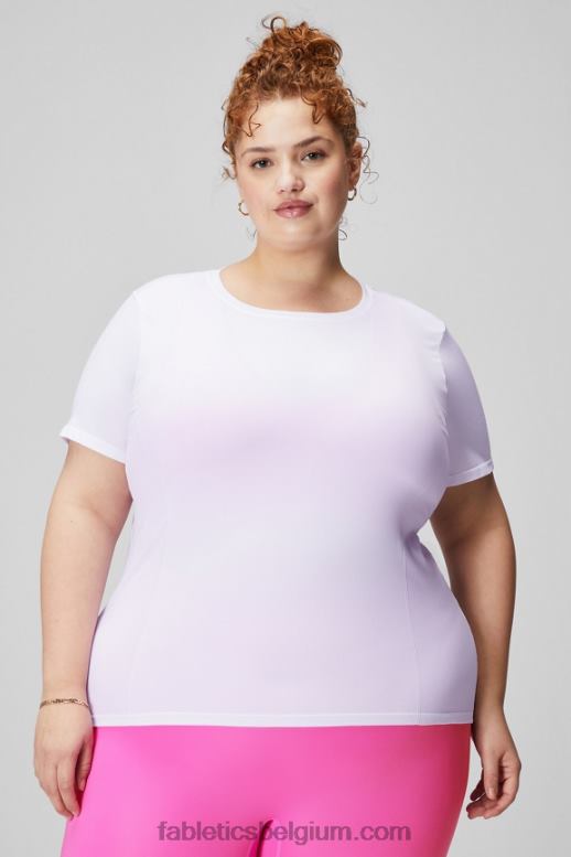 klassiek wit vrouwen feather tech top met korte mouwen Fabletics LH20J1951