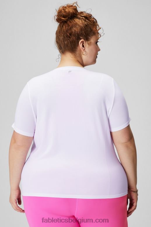 klassiek wit vrouwen feather tech top met korte mouwen Fabletics LH20J1951