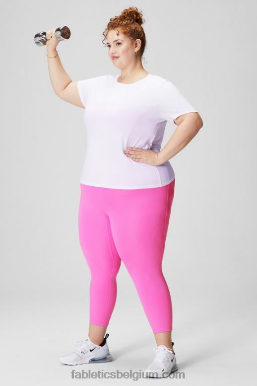 klassiek wit vrouwen feather tech top met korte mouwen Fabletics LH20J1951