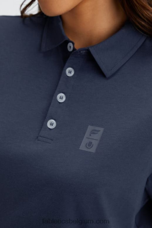 klassieke marine vrouwen universele tennis boxy polo met korte mouwen Fabletics LH20J2005