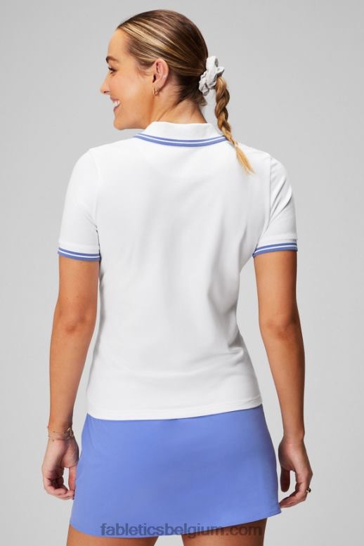 klassieke wit/maagdenpalm pons vrouwen klassieke piqué polo met korte mouwen Fabletics LH20J1964