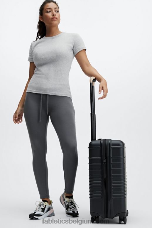 lichtgrijze heide vrouwen tinsley T-shirt met korte mouwen Fabletics LH20J2072