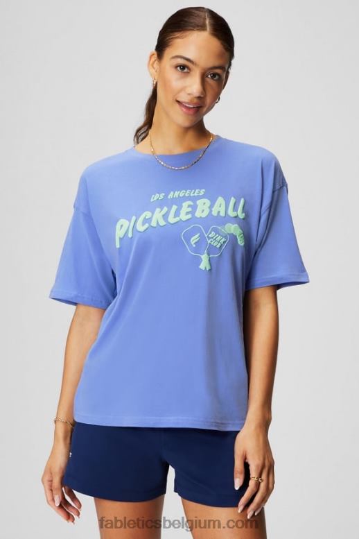 maagdenpalm punch/pickleball afbeelding vrouwen vintage T-shirt met korte mouwen Fabletics LH20J1961