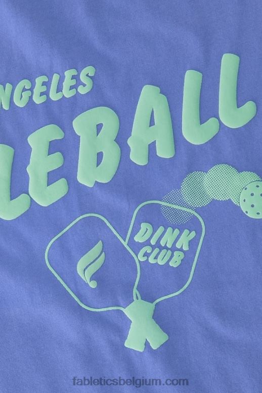 maagdenpalm punch/pickleball afbeelding vrouwen vintage T-shirt met korte mouwen Fabletics LH20J1961