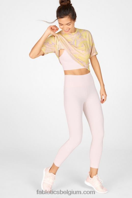 marmer vrouwen loveday T-shirt met raglanmouwen en korte mouwen Fabletics LH20J2092