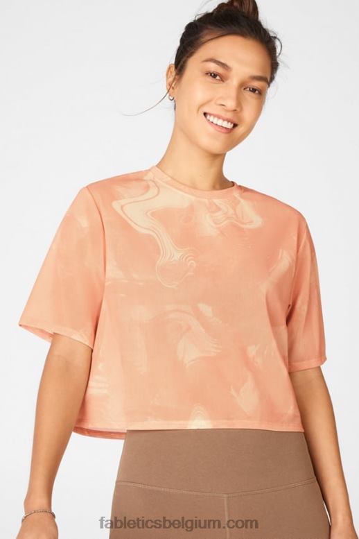 marmerende zonsopgang vrouwen nayeli mesh T-shirt Fabletics LH20J2089