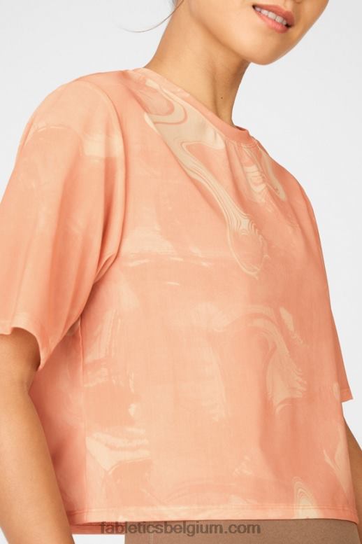 marmerende zonsopgang vrouwen nayeli mesh T-shirt Fabletics LH20J2089