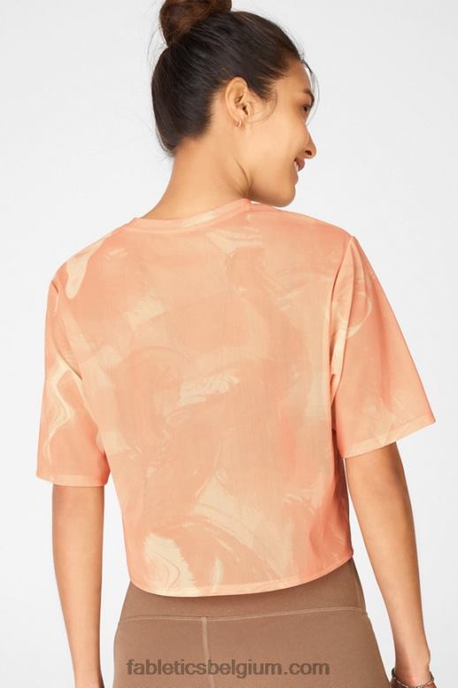 marmerende zonsopgang vrouwen nayeli mesh T-shirt Fabletics LH20J2089
