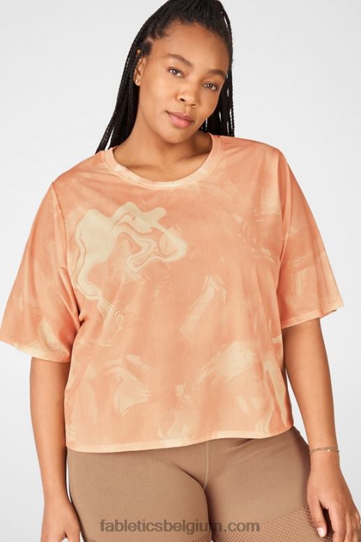 marmerende zonsopgang vrouwen nayeli mesh T-shirt Fabletics LH20J2090