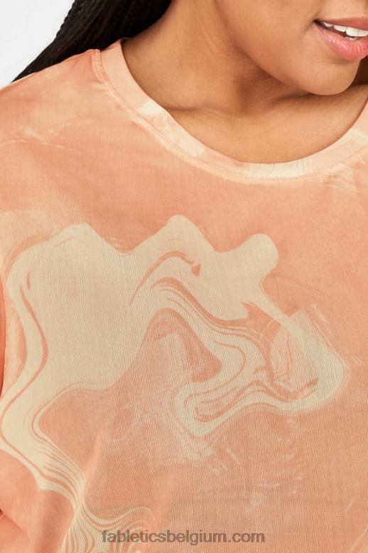 marmerende zonsopgang vrouwen nayeli mesh T-shirt Fabletics LH20J2090