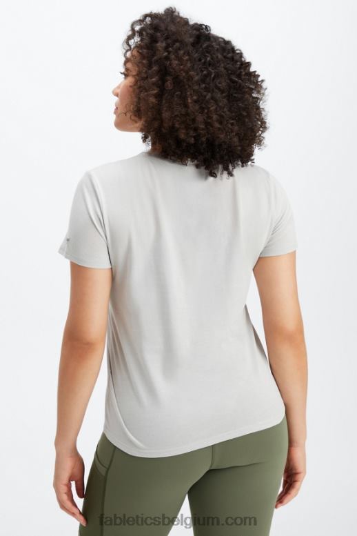 mineraal grijs vrouwen T-shirt van 100% katoenen jersey Fabletics LH20J1997